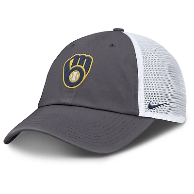 Men's Nike Gray Milwaukee Brewers Adjustable Trucker Hat