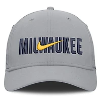 Men's Nike  Gray Milwaukee Brewers Primetime Rise Dri-FIT Flex Hat