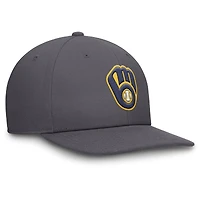 Men's Nike Gray Milwaukee Brewers Pro Performance Snapback Hat