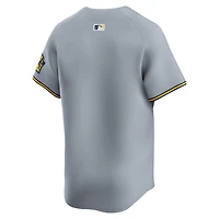 Men's Nike Gray Milwaukee Brewers Road Limited Jersey