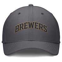 Men's Nike  Gray Milwaukee Brewers Swoosh Performance Flex Hat