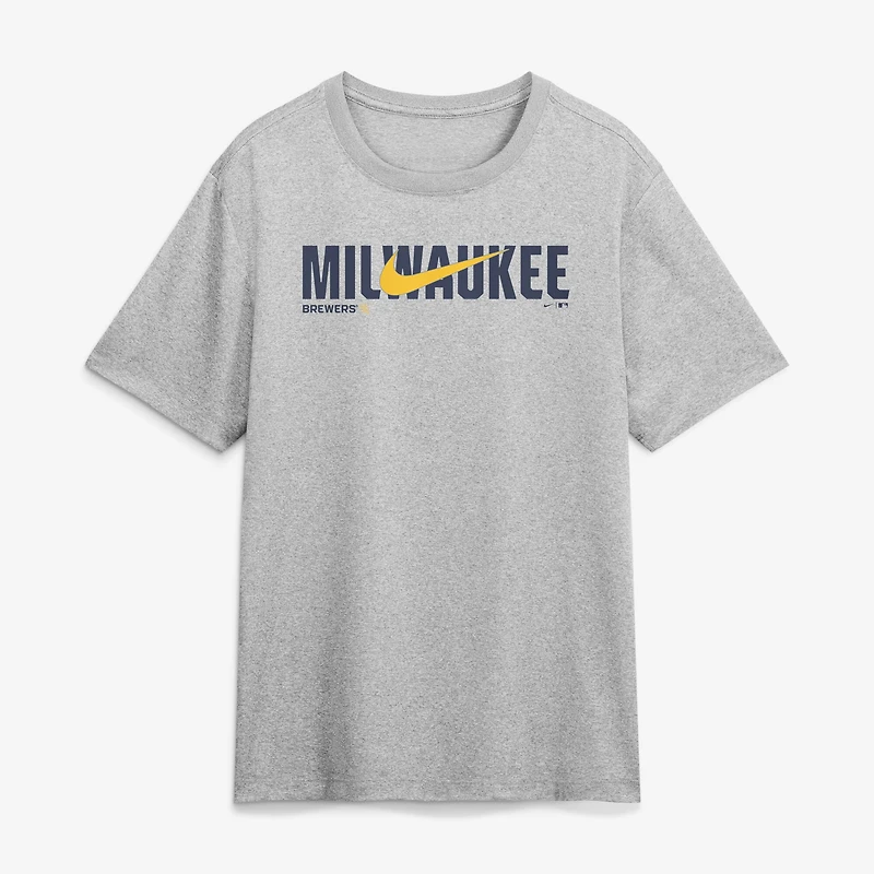 Men's Nike Heather Gray Milwaukee Brewers Swoosh Legend Dri-FIT T-Shirt