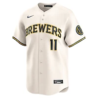 Maillot Nike Jackson Chourio crème pour homme des Milwaukee Brewers à domicile en édition limitée