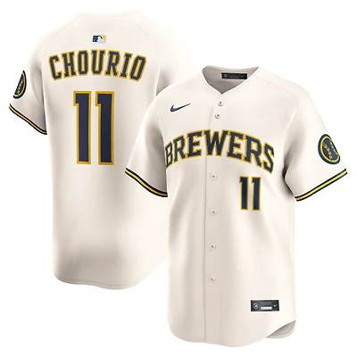Maillot Nike Jackson Chourio crème pour homme des Milwaukee Brewers à domicile en édition limitée