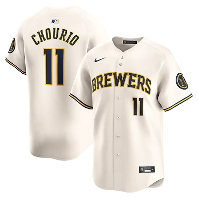 Maillot de joueur Nike Jackson Chourio crème Milwaukee Brewers Home Limited pour homme