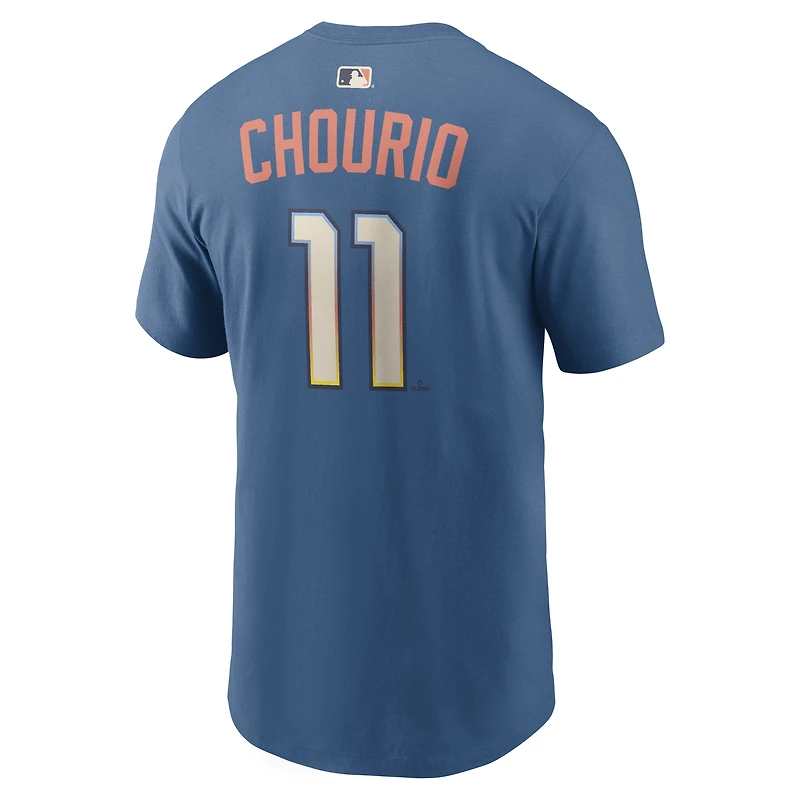 Men's Nike Jackson Chourio Mineral Blue Milwaukee Brewers City Connect Name & Number T-Shirt