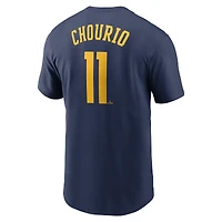 T-shirt avec nom et numéro Nike Jackson Chourio pour hommes, bleu marine, Milwaukee Brewers Fuse