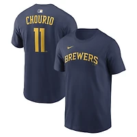 T-shirt Nike Jackson Chourio bleu marine Milwaukee Brewers pour homme, nom et numéro