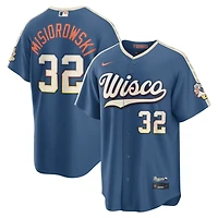 Men's Nike Jacob Misiorowski Mineral Blue Milwaukee Brewers 2026 City Connect Stadium Jersey