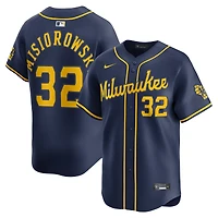 Maillot Nike Jacob Misiorowski bleu marine des Milwaukee Brewers pour homme, édition limitée