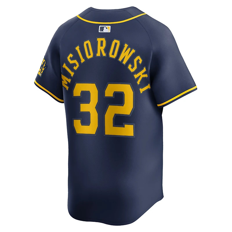 Maillot Nike Jacob Misiorowski bleu marine des Milwaukee Brewers pour homme, édition limitée