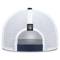 Men's Nike  Khaki/Navy Milwaukee Brewers Rise A-Frame Trucker Adjustable Hat