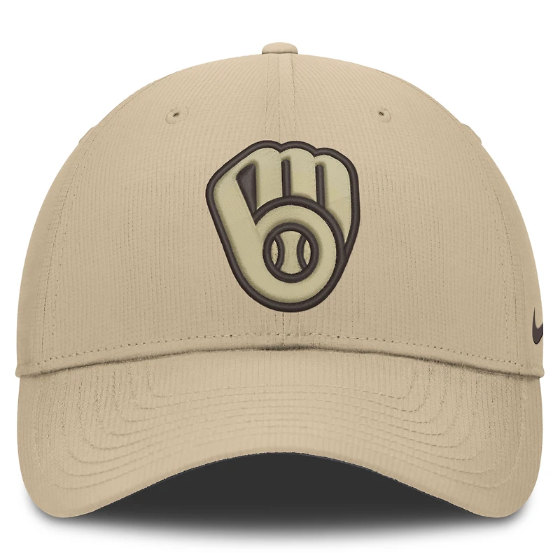 Men's Nike Khaki Milwaukee Brewers Desert Ripstop Club Adjustable Hat