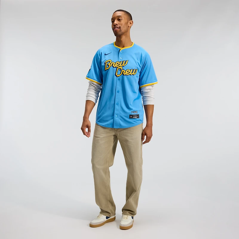 Men's Nike Light Blue Milwaukee Brewers City Connect Limited Jersey