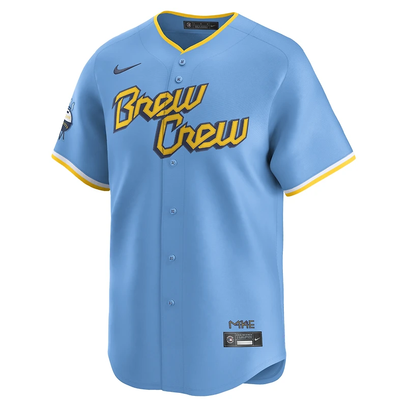 Men's Nike Light Blue Milwaukee Brewers City Connect Limited Jersey