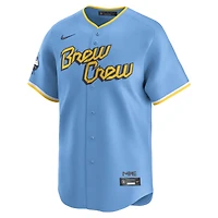 Men's Nike Light Blue Milwaukee Brewers City Connect Limited Jersey