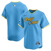 Maillot Nike City Connect Limited bleu clair des Milwaukee Brewers pour homme