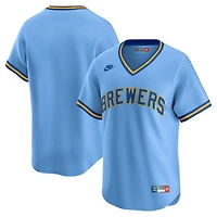 Men's Nike Light Blue Milwaukee Brewers Cooperstown Collection Limited Jersey