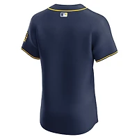 Maillot Nike bleu marine Alternate 2 Elite des Milwaukee Brewers pour homme
