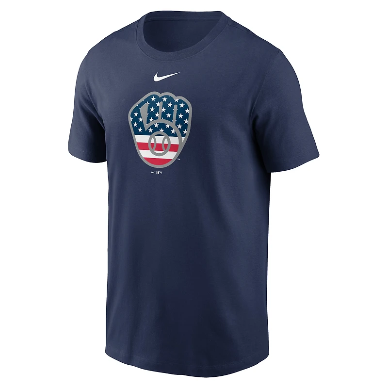 T-shirt Americana Nike pour hommes, bleu marine, Milwaukee Brewers