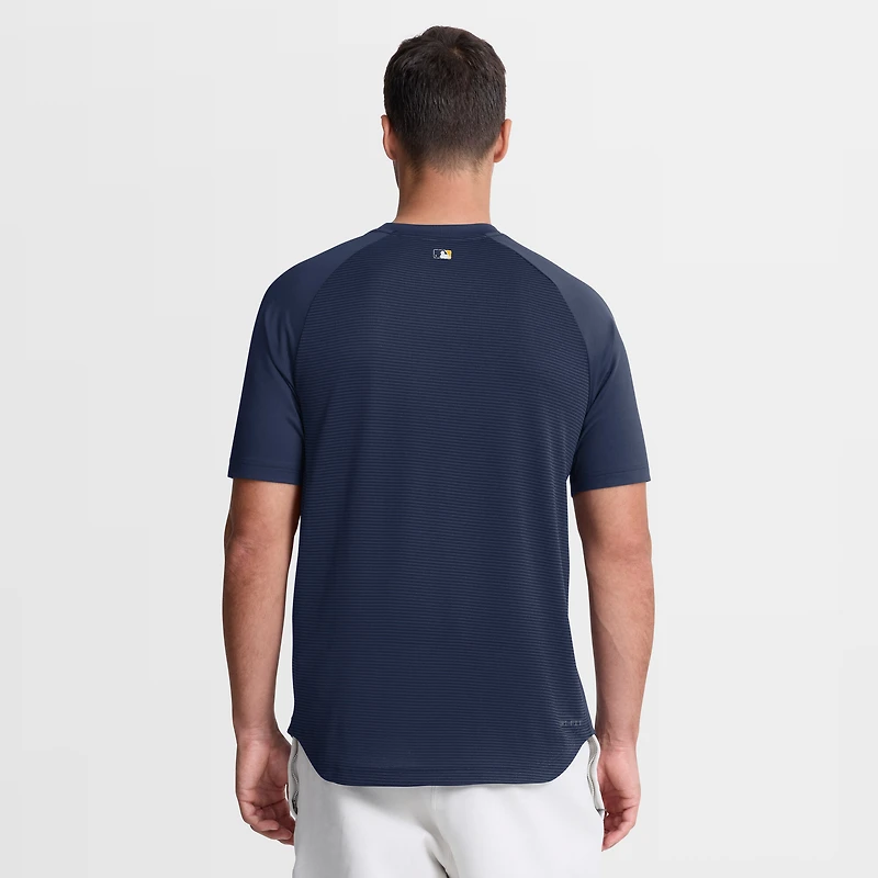 Men's Nike Navy Milwaukee Brewers Authentic Collection Batting Practice Pre-Game Raglan Dri-FIT Top
