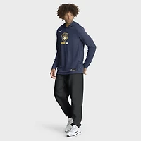 Men's Nike Navy Milwaukee Brewers Authentic Collection Dri-FIT Long Sleeve Hooded T-Shirt