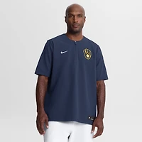 Men's Nike Navy Milwaukee Brewers Authentic Collection Dri-FIT Quarter-Zip Windshirt