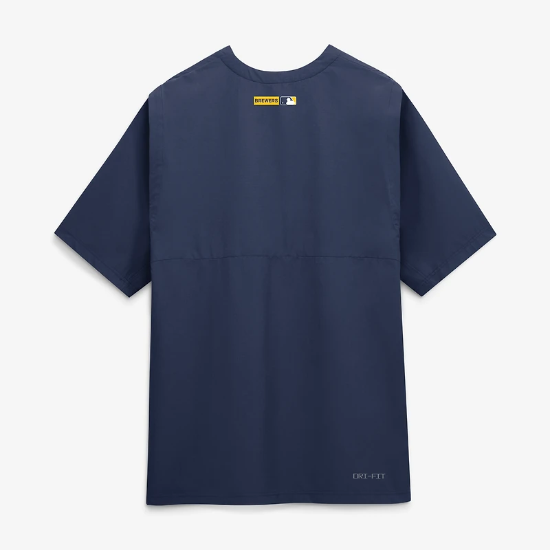 Men's Nike Navy Milwaukee Brewers Authentic Collection Dri-FIT Quarter-Zip Windshirt