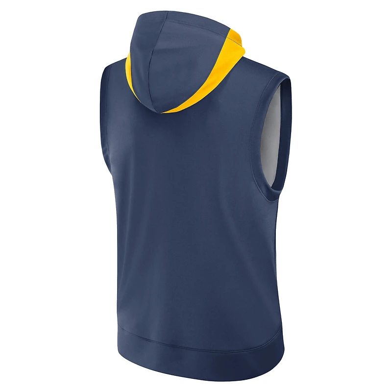 Sweat à capuche sans manches Nike bleu marine Milwaukee Brewers Authentic Collection Dri-FIT pour homme
