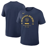 T-shirt Nike Dri-FIT bleu marine Milwaukee Brewers Authentic Collection Early Work pour homme