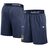 Short Nike bleu marine Milwaukee Brewers Authentic Collection Performance Knit pour homme