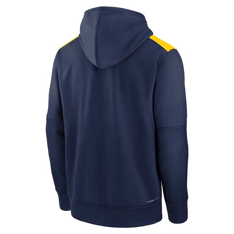 Men's Nike Navy Milwaukee Brewers Authentic Collection Performance Pullover Hoodie