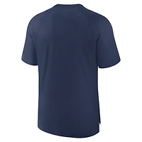 T-shirt Nike bleu marine pour homme, collection authentique des Milwaukee Brewers, raglan Dri-FIT d'avant-match