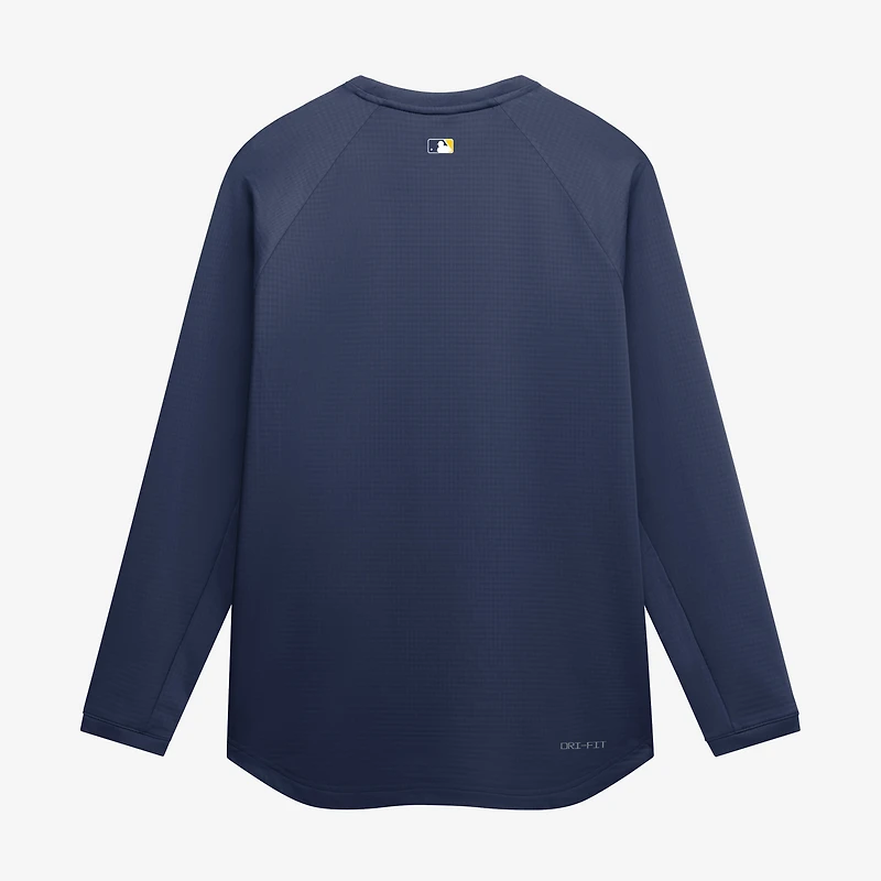 Men's Nike Navy Milwaukee Brewers Authentic Collection Raglan Dri-FIT Sweatshirt