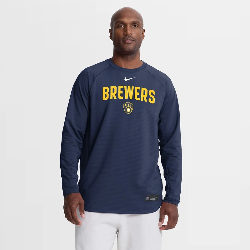 Sweat-shirt raglan Nike Dri-FIT Authentic Collection pour homme, bleu marine