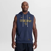 Sweat à capuche sans manches Nike Milwaukee Brewers Authentic Collection Standard Issue Dri-FIT pour homme, bleu marine