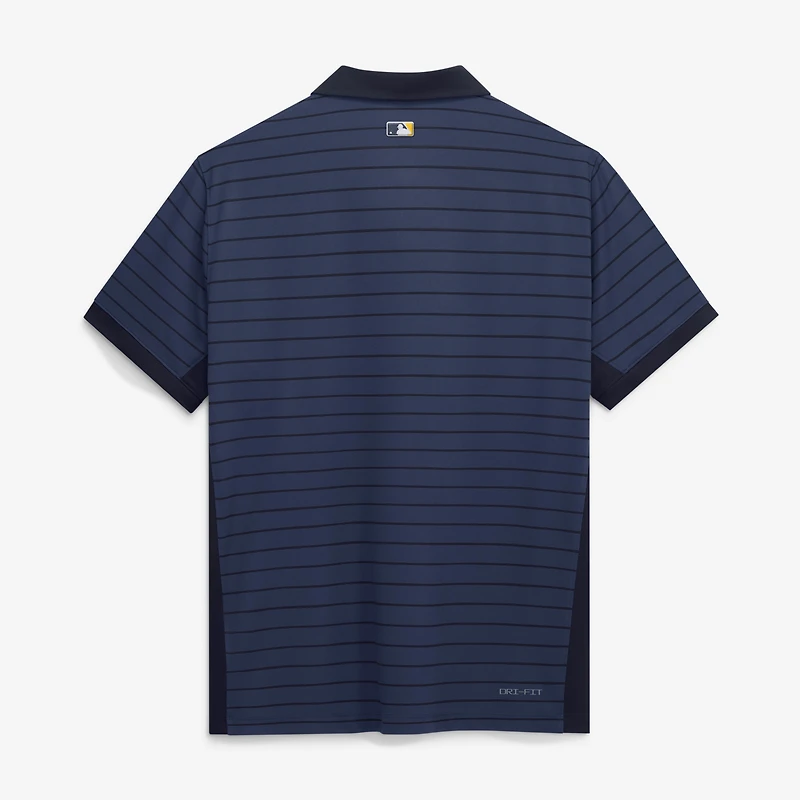 Men's Nike Navy Milwaukee Brewers Authentic Collection Striped Victory Dri-FIT Polo