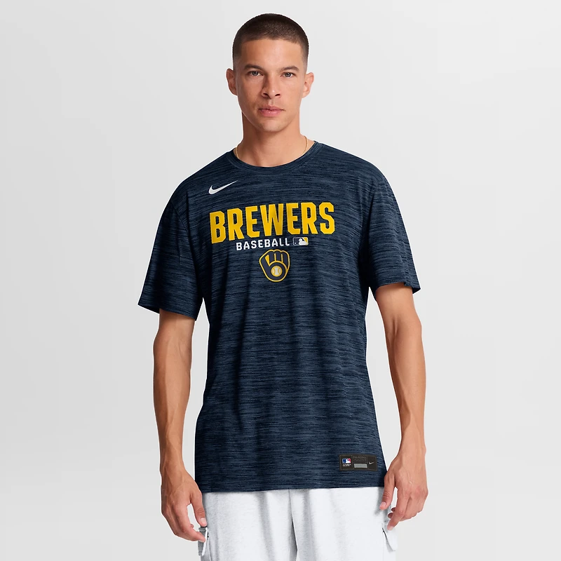 Men's Nike Navy Milwaukee Brewers Authentic Collection Velocity Dri-FIT T-Shirt