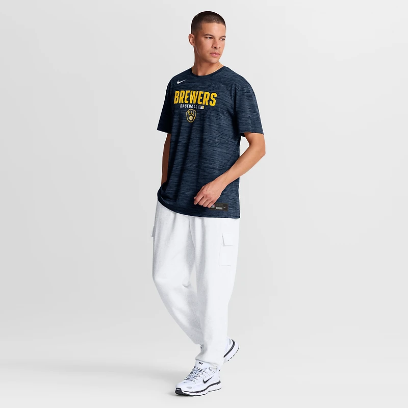 T-shirt Nike Velocity Dri-FIT Authentic Collection pour homme, bleu marine