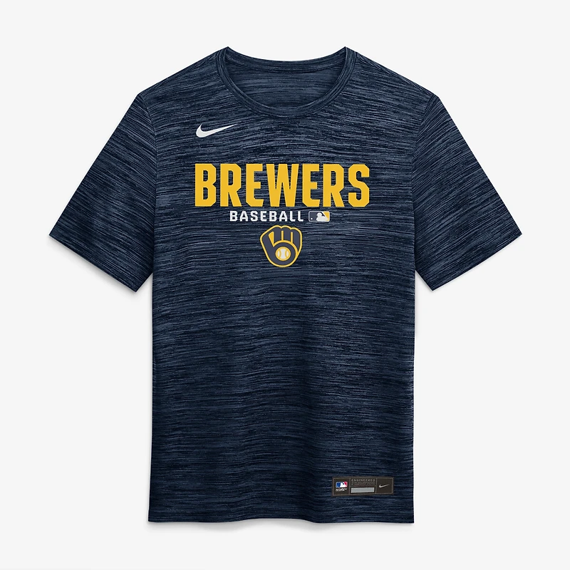 Men's Nike Navy Milwaukee Brewers Authentic Collection Velocity Dri-FIT T-Shirt