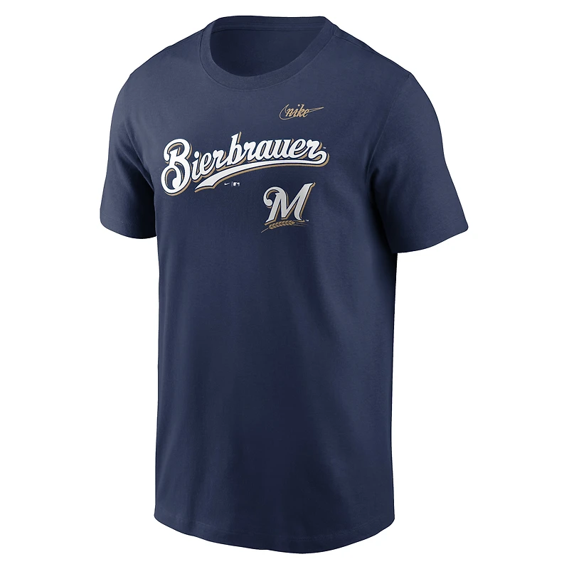 T-shirt Nike Milwaukee Brewers Bierbrauer Hometown pour homme - Bleu marine