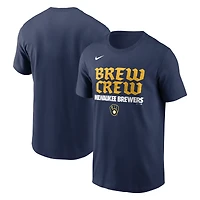 T-shirt Nike bleu marine Milwaukee Brewers City Connect Handwriting Club pour homme