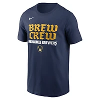 Men's Nike Navy Milwaukee Brewers City Connect Handwriting Club T-Shirt