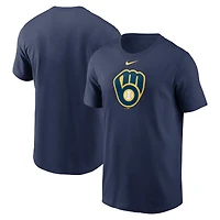 Men's Nike Navy Milwaukee Brewers Fuse Large Logo T-Shirt
