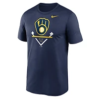 T-shirt Nike Icon Legend Performance bleu marine pour homme des Milwaukee Brewers
