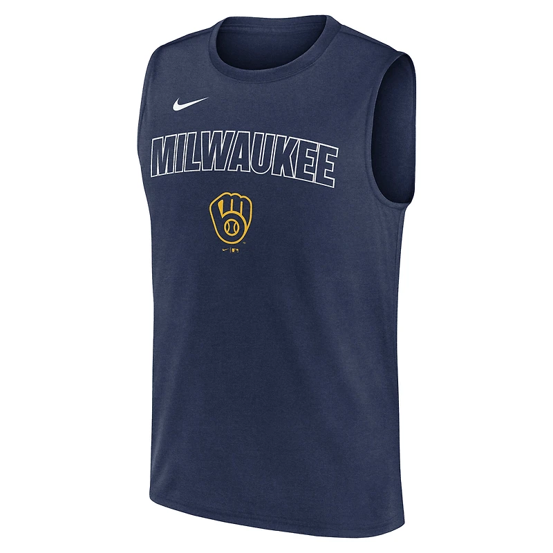 Débardeur Nike bleu marine Milwaukee Brewers Knockout Dri-FIT pour homme