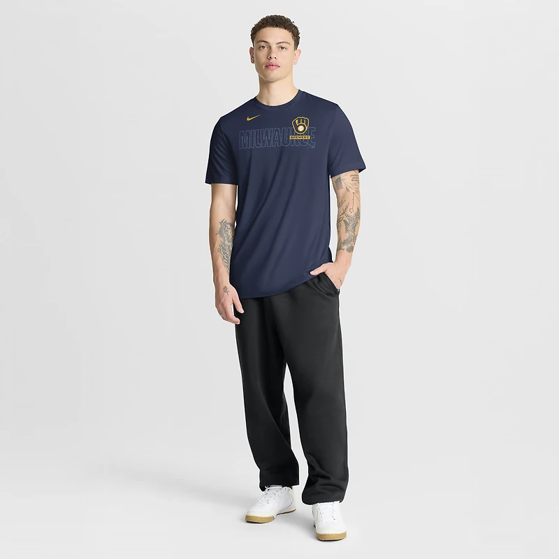 Men's Nike Navy Milwaukee Brewers Knockout Team Legend Dri-FIT T-Shirt
