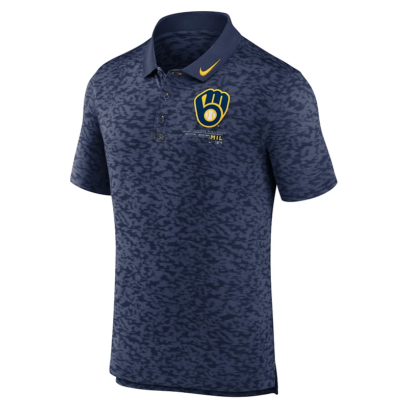 Polo Nike Next Level Milwaukee Brewers pour homme, bleu marine