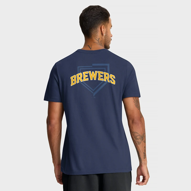 T-shirt Nike bleu marine Milwaukee Brewers Primetime 2-Hit pour homme