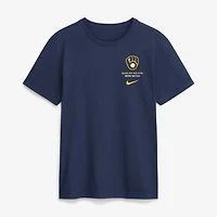 Men's Nike Navy Milwaukee Brewers Primetime 2-Hit T-Shirt